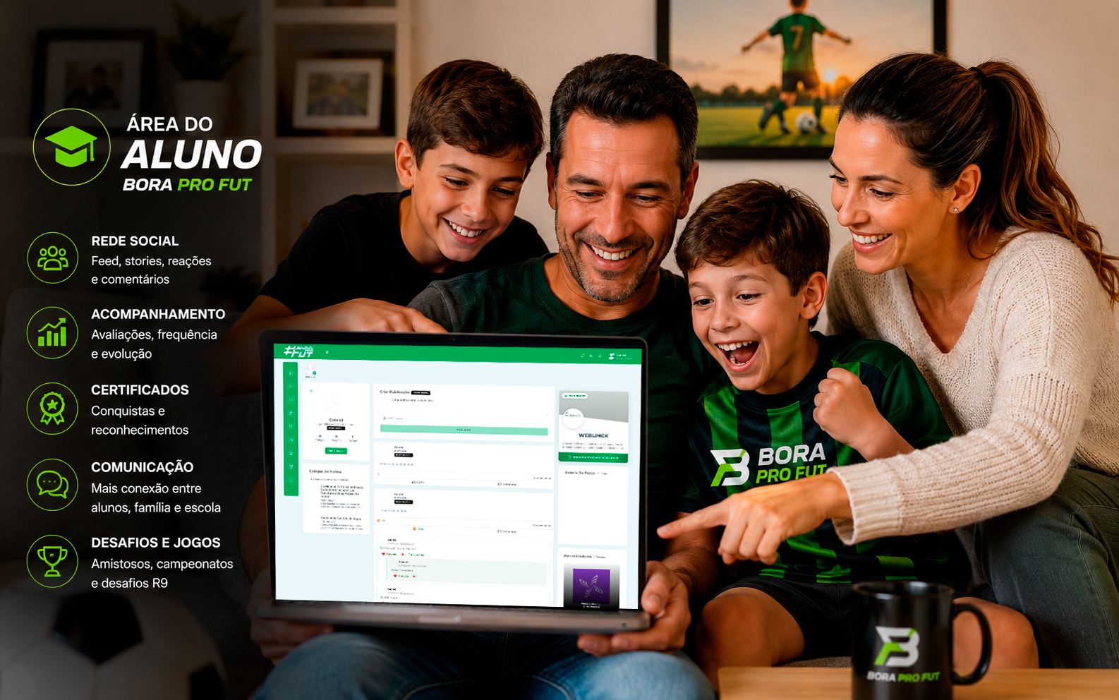 Área do Aluno Bora Pro Fut: a primeira rede social inteligente para escolas de futebol