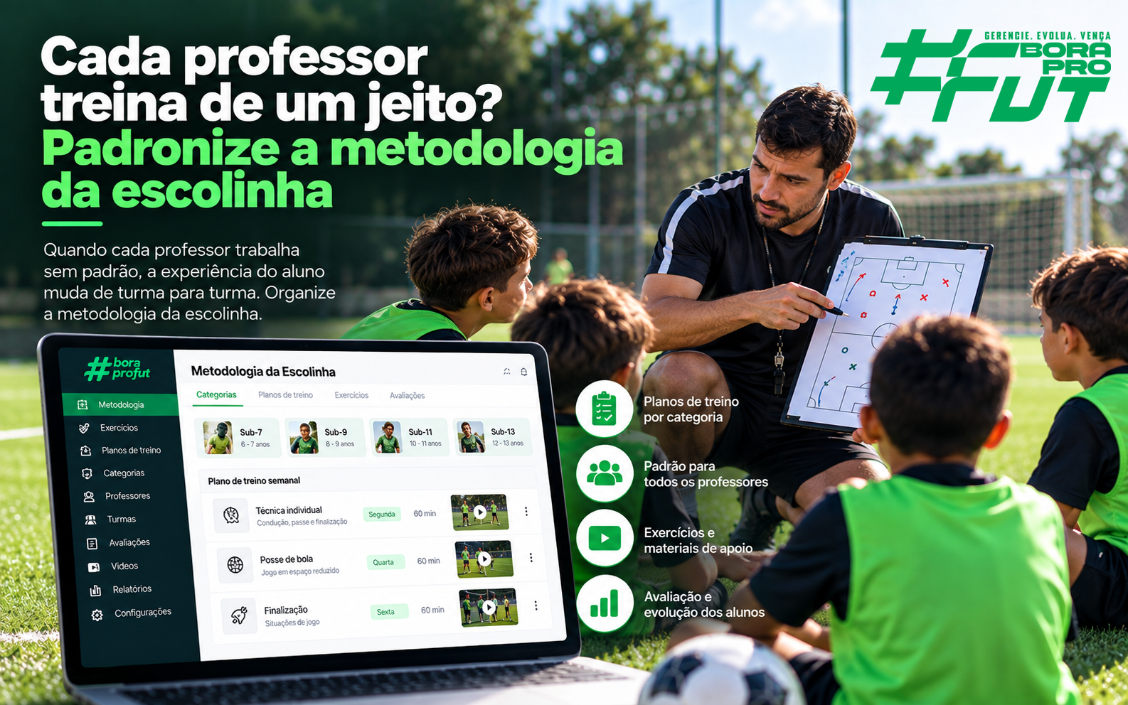 Cada professor treina de um jeito? Padronize a metodologia da escolinha