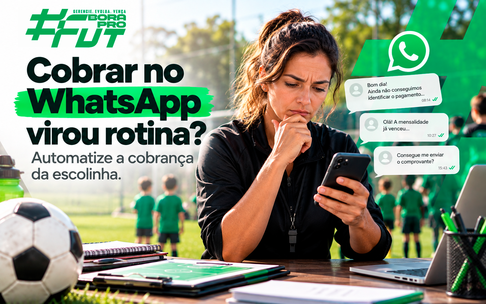 Cobrar no WhatsApp virou rotina? Automatize a cobrança da escolinha