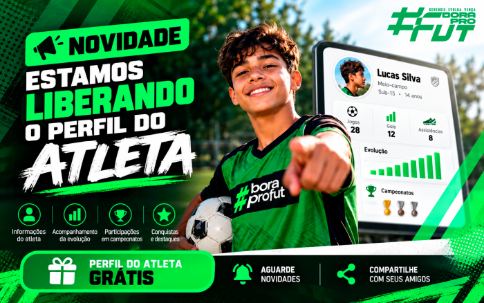 Perfil do Atleta chega ao #boraprofut: um novo espaço para valorizar quem vive o futebol